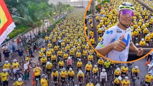 EN FOTOS | ¡Emotivo! 6.900 ciclistas se congregaron para la despedida de Nairo Quintana en Cartagena