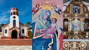 Un cuadro religioso de una parroquia de Antioquia ocultaba dos retratos: así los descubrieron