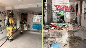 Habitantes de calle que "se adueñaron de antigua subestación de Policía" en Medellín, le prendieron fuego para que "no los sacaran"
