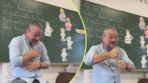 EN VIDEO | ¡Qué belleza! El profesor que conmovió las redes al enseñar que la música también se expresa en lengua de señas