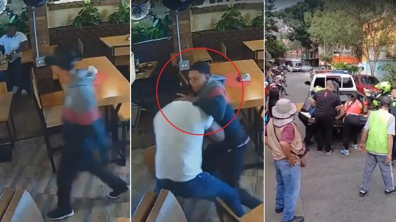 Aquí la secuencia del ataque contra Ariel Figueroa quien, según las autoridades sería miembro del grupo delincuencial San Pablo. Foto: Screenshot