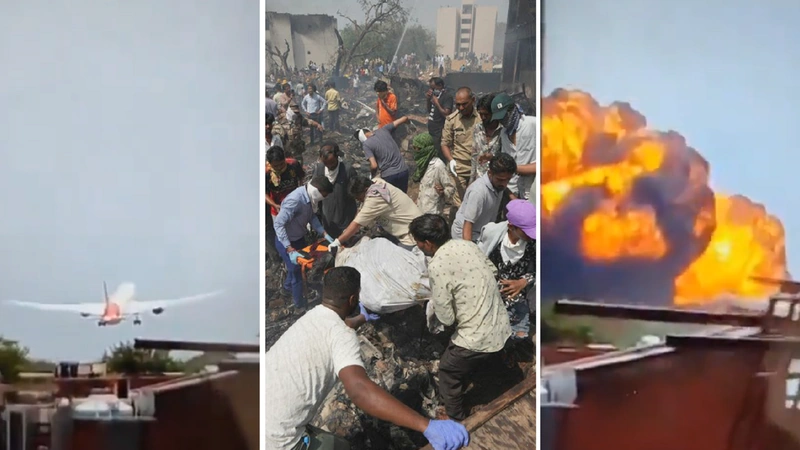 En la aeronave viajaban 242 personas. Esta se estrelló en una zona residencial cercana al aeropuerto Ahmedabad del estado Gujarat, India. Foto: Screenshot