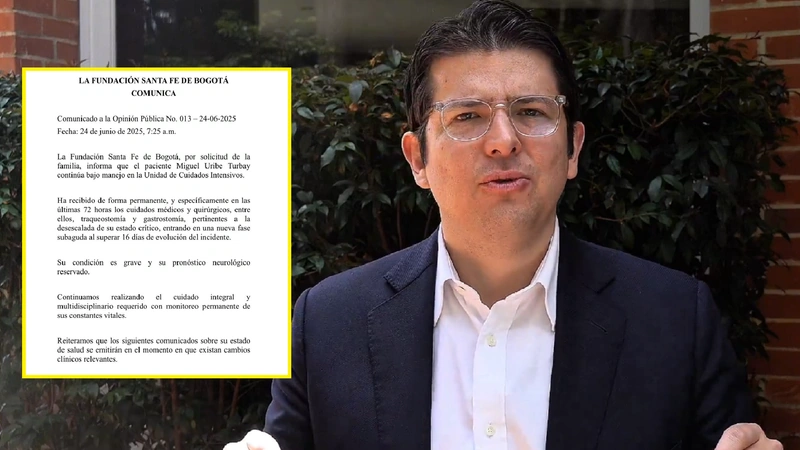 Se informó que tras 16 días de evolución, el senador Miguel Uribe está entrando en una fase subaguda de su estado de salud. Foto: Redes sociales