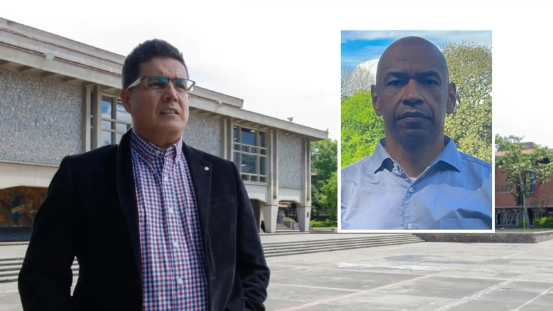 Fotos de John Jairo Arboleda, actual rector de la Universidad de Antioquia, y Giovanni Caro, representante de los egresados ante el consejo superior universitario.