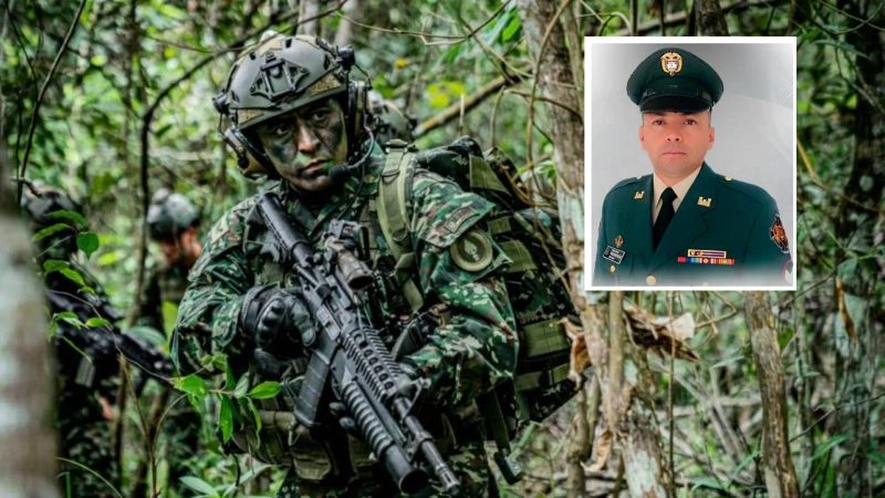 Foto de operativo del ejército y del sargento segundo asesinado en Ituango, Sebastián Palacio Urrea.