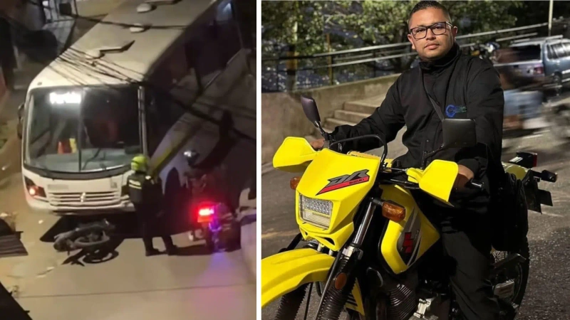Robo de motos: Foto de Jhon Arley Chanci, asesinado cuando le robaron su moto. La otra imagen corresponde al momento en que un ladrón se estrelló contra un bus en medio de la fuga.