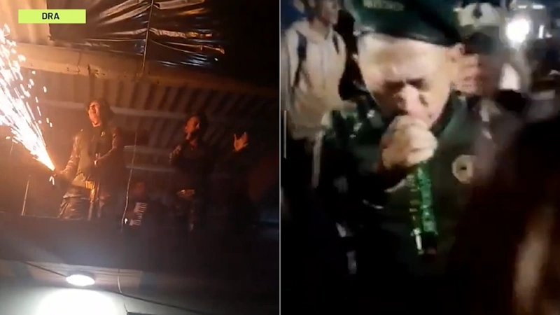 En la fiesta convocada y financiada por el frente 36 de las Farc hubo hombres armados, licor y pólvora. Foto: Screenshot