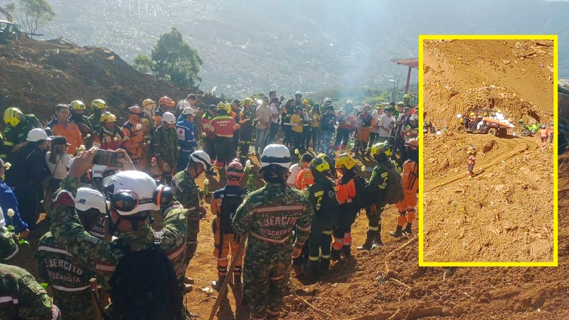 En las imágenes se puede observar el acto simbólico con el que cierran este ciclo. En la otra (derecha) el momento exacto en que sacan el cuerpo de Agustín Ortiz. Foto: Cortesía
