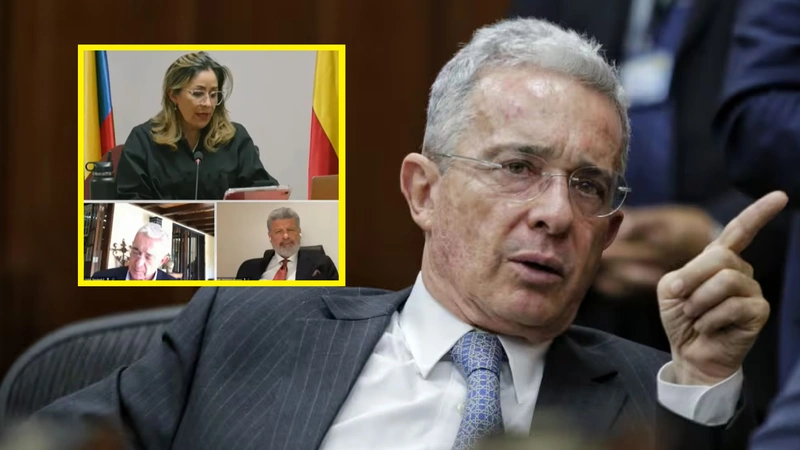 Jueza Sandra Heredia habló del trabajo de las mujeres en medio de la lectura del sentido del fallo contra el expresidente Álvaro Uribe. Foto: Colprensa y Screenshot