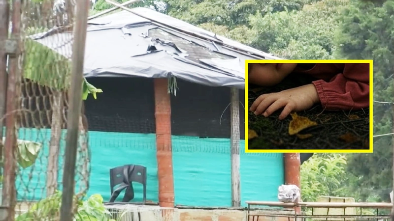 En esta casa en Belncito Corazón murió la niña de 3 años. Investigan si se trató de un crimen o un accidente. Foto: TANoticias e ilustración