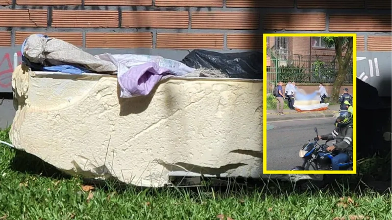 El cadáver fue dejado, oculto en una nevera, sobre un andén del barrio Carlos E. Restrepo. Fotos: Cortesía