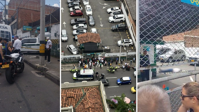El hombre fue asesinado en un parqueadero cercano al centro administrativo la Alpujarra. Fotos y video: Denuncias Antioquia
