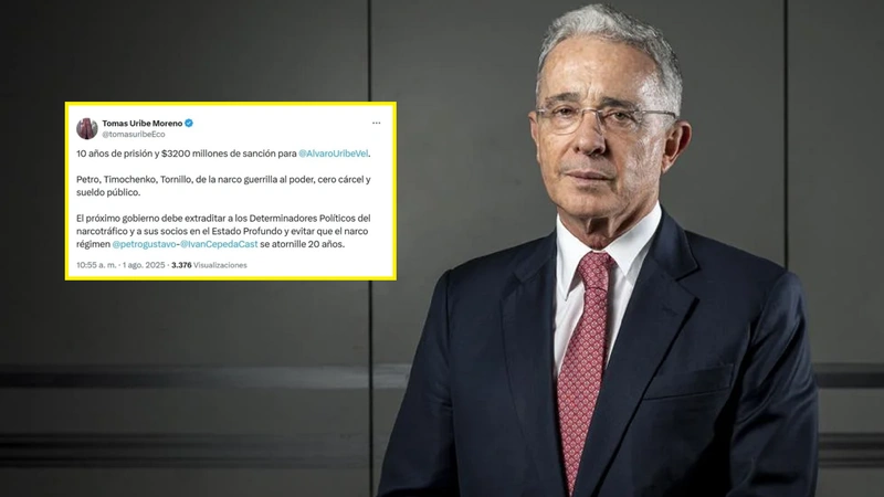 La sentencia, según el hijo del epresidente Uribe, sería de 10 años de prisión y una millonaria multa. Foto: Archivo y secreenshot