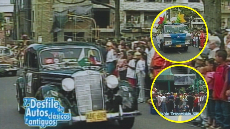 Conoce cómo fue la primera transmisión del Desfile de Autos Clásicos y Antiguos. Fotos: Archivo Teleantioquia.