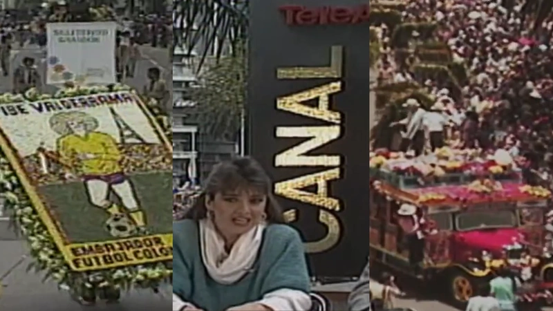 La primera edición de la Feria de las Flores se hizo en 1957. Fotos: archivo de Teleantioquia