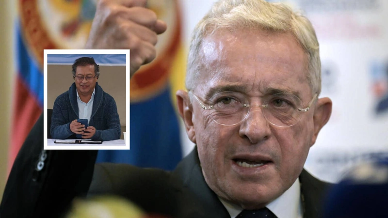Fotos de Álvaro Uribe y de Gustavo Petro.