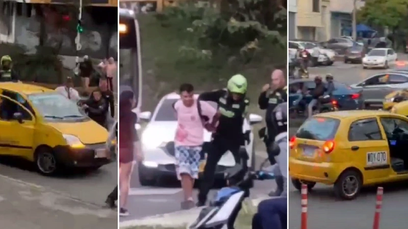El presunto ladrón fue detenido a los pocos minutos de robarse el taxi. Foto: Cortesía