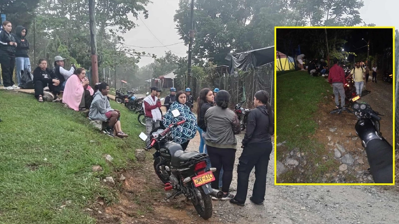 Los familiares están a la espera a que los organismos de rescate avancen en el operativo para sacar a los 25 mineros atrapados en una mina de Segovia. Foto: Cortesía