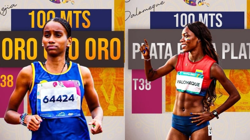 La antioqueña Karen Palomeque ganó plata en el 1-2 en la prueba de 100 metros T38, modalidad en la que ostenta récord mundial. Tomado de World Para Athletics.