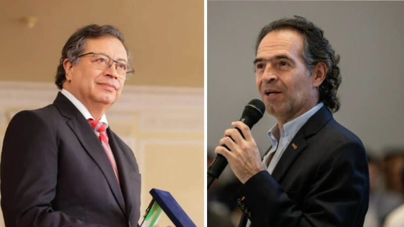 En la izquierda vemos al presidente Gustavo Petro y a la derecha a Federico Gutiérrez, alcalde de Medellín. Ambos tuvieron discusiones en redes sociales.
