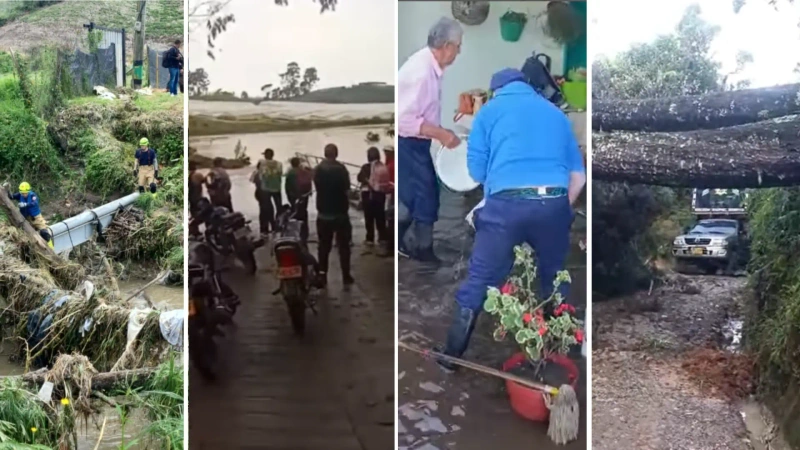 La imagen describe al menos 4 zonas afectadas por las lluvias en el oriente antioqueño.