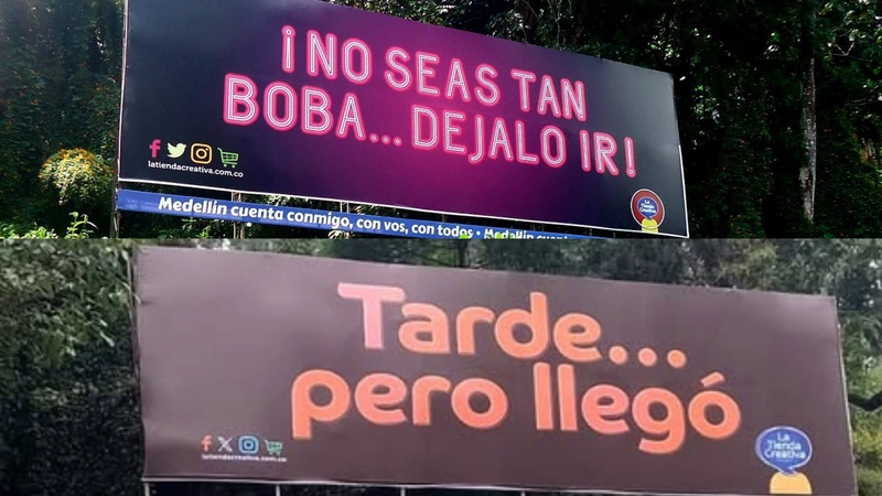 La famosa valla de Las Palmas se ha convertido en un sello cultural para Medellín. Fotos: La Tienda Creativa
