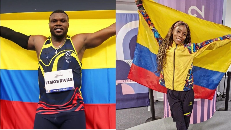 La delegación colombiana ya suma 10 medallas en el Mundial de Para Atletismo de la India. Imágenes de @josger91 y @karenpalomeque_56.