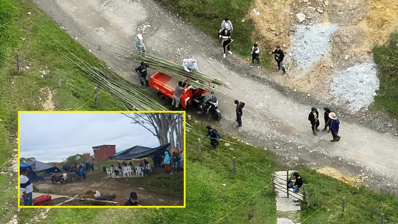 Más de 200 familias se tomaron un predio en Anorí que estaba destinado para la construcción de la pista de patinaje. Foto: Cortesía