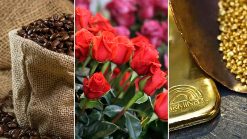 Este collage muestra algunos de los productos que se exportan desde el departamento de Antioquia. Foto: La República.