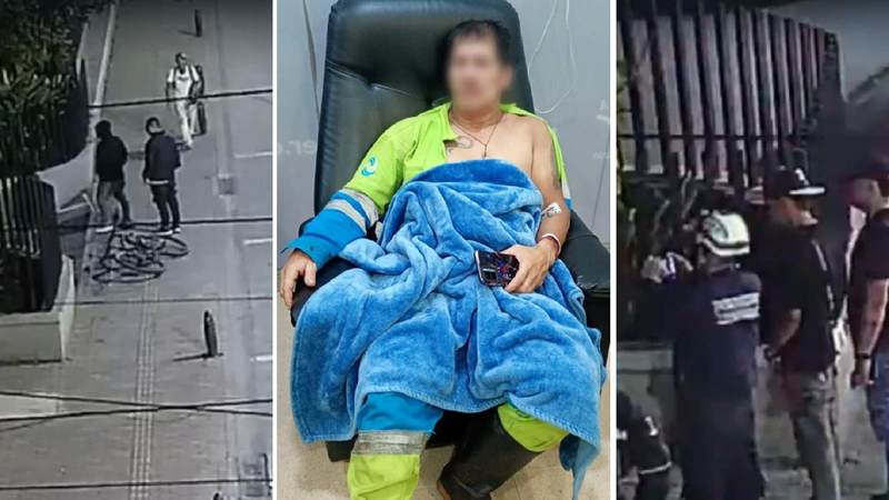 El operario del aseo sufrió fracturas y perdió varios dientes tras el indiscriminado ataque. Foto: Cortesía