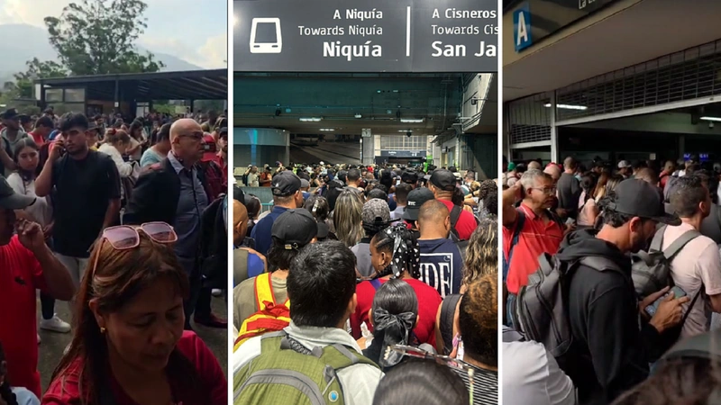 Así se vio el Metro de Medellín entre la tarde y noche de este 16 de octubre. Hubo caos y quejas de los usuarios. Foto: Maria Isabel Cardona / TANoticias