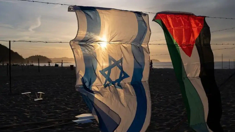 La imagen muestra la bandera de Israel y Palestina, involucrados en este conflicto. Foto: Getty.