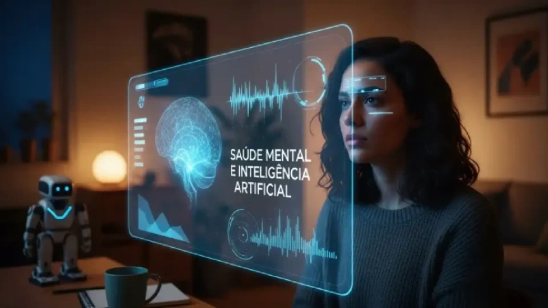 La imagen simula la atención de una inteligencia artificial a una paciente en salud mental. Foto: Guilherme Godoy