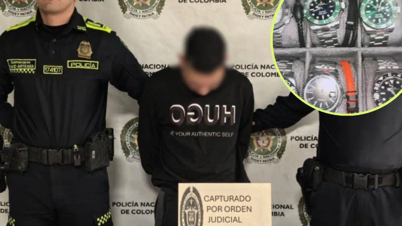 Alias 'Chamaco', cabecilla de la banda Los Rolex fue capturado en Envigado. Fotos: Cortesía