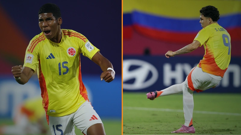 Colombia derrotó 2-0 a Corea del Norte con goles de Miguel Solarte y Santiago Londoño, consolidando su clasificación a los dieciseisavos de final. Tomado de CONMEBOL.com y Copa Mundial FIFA.