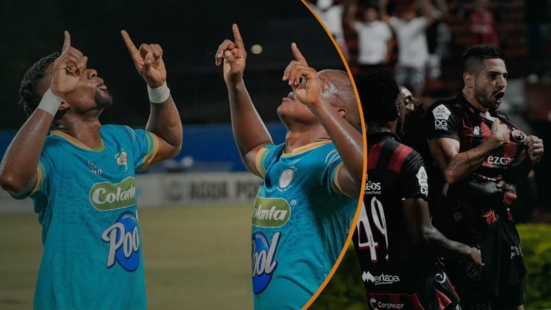 Jaguares de Córdoba podría ser juez en la definición del segundo ascenso para el 2026. Fotos de @JaguaresdeCord y @Cucutaoficial.