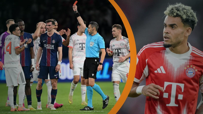 La UEFA confirmó que Luis Díaz cumplirá tres fechas de sanción tras su expulsión ante el PSG. Una decisión polémica que impacta al Bayern Múnich. Foto: Stuart Franklin