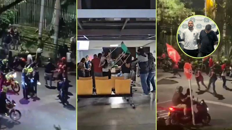 Los enfrentamientos se dieron luego de que algunos hinchas del Nacional atacara a los del Améroca que estaban realizando un banderazo en el lugar de concentración del equipo caleño. Foto: Screenshot