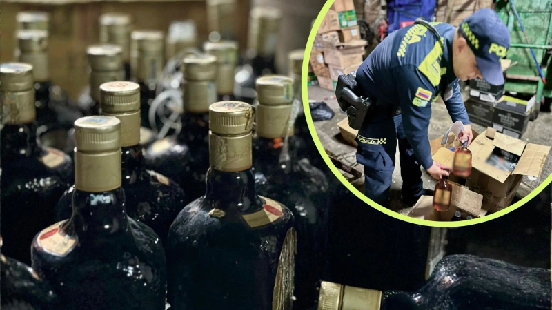 Licor adulterado en bodega de Medellín.