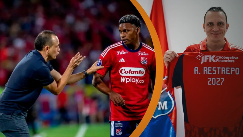 Alejandro Restrepo extendió su vínculo con Medellín hasta el 2027. Tomado de El Colombiano y DIM Oficial.
