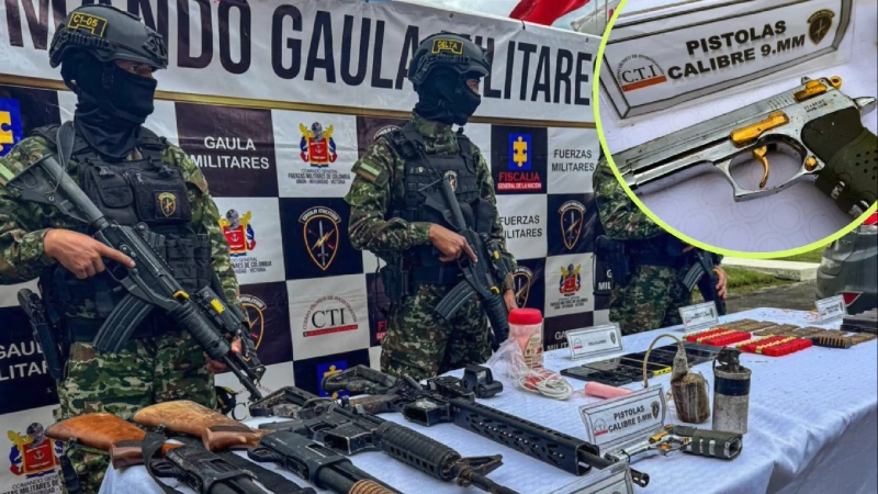 Esta es la 9mm con la que el Clan de Oriente habría aesinado a un menor de 13 años en una vereda de Nariño, Antioquia. Fotos: Cortesía