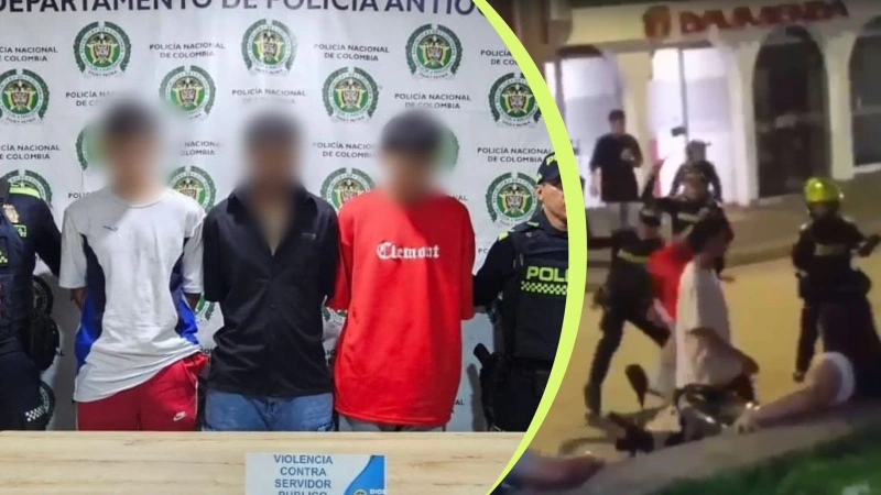 Imágenes de los capturados y del momento de la pelea.