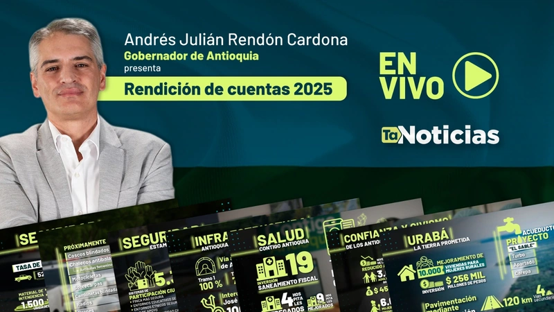 En la imagen el goberndador de Antioquia, Andrés Julián Rendón Cardona, quién presenta su rendición de cuentas.