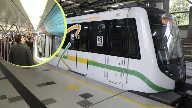 Este es el tren que el Metro de Medellín adaptó para que los ciudadanos conozcan la historia del sistema de transporte. Foto: Cortesía