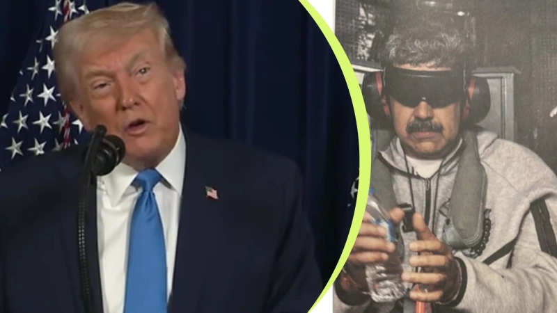 Imágenes de la rueda de prensa dada por Donald Trump y de Nicolás Maduro siendo trasladado vía aérea hasta Estados Unidos, por los militares que lo capturaron.