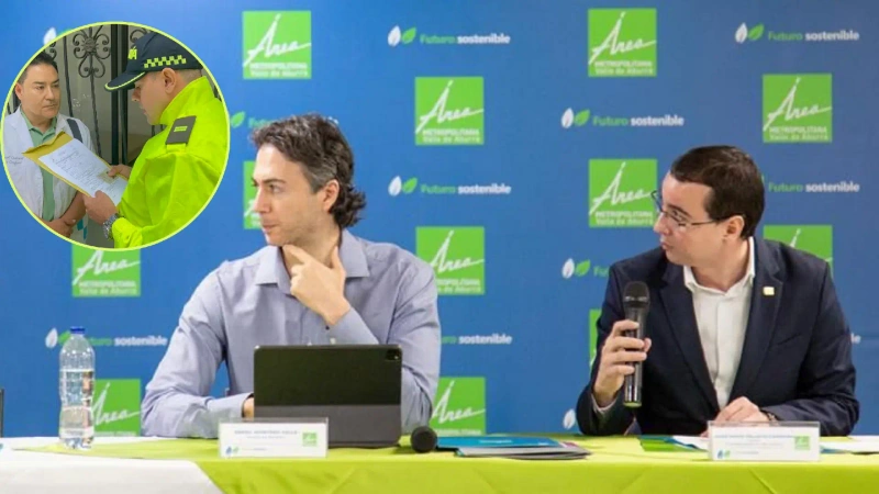 Juan David Palacio, director del AMVA, y uno de las ficas de la Alcaldía de Daniel Quintero, terminó involucrado en supuestos actos de corrupción con el exjefe de Bomberos de Itagüí, Misael Cadavid. Foto: Redes sociales y Archivo