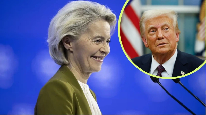 Presidenta de la Comisión Europea, Ursula von der Leyen, y el presidente de los Estados Unidos, Donald Trump. Foto: Cortesía.