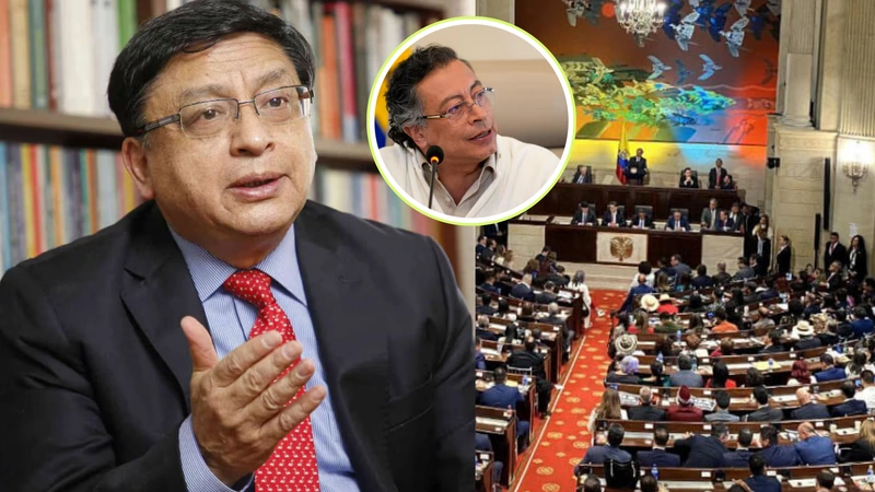 Jorge Enrique Ibañez, presidente de la Corte Constitucional, y Gustavo Petro.