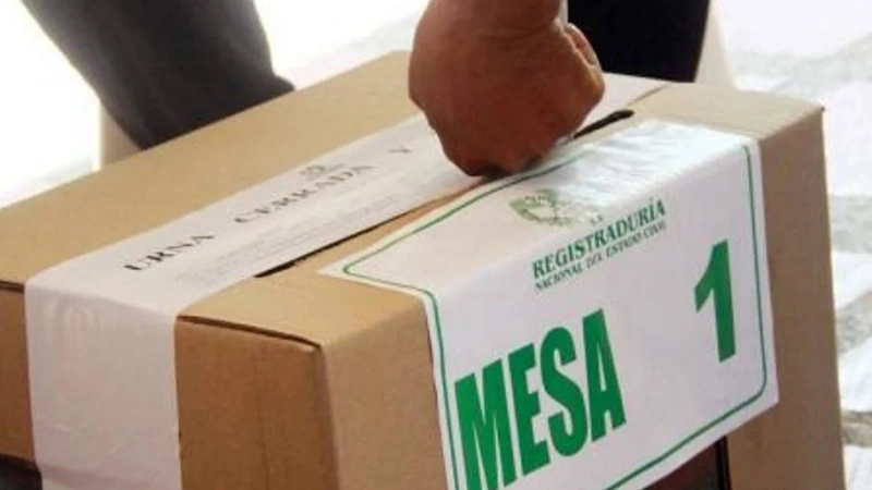 Fotografía de una mesa de votación, apropósito de las próximas elecciones del 8 de marzo en Colombia. Foto: internet.