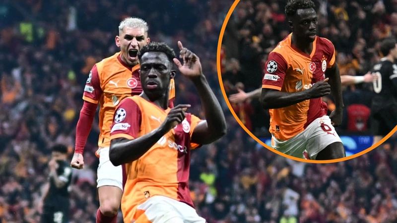 Dávinson Sánchez anotó el tercer gol de Galatasaray en la goleada 5-2 frente a la Juventus. Tomado de UEFA y Galatasaray.